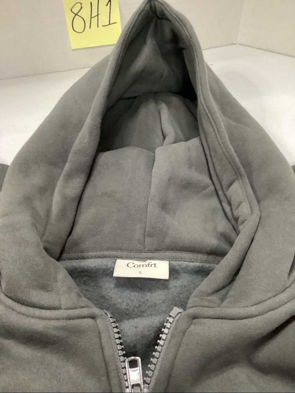 Comfrt Men's Hooded Zip Sweater - Gray